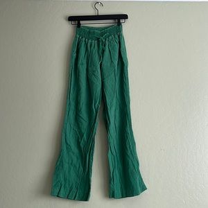 Green Linen Pants